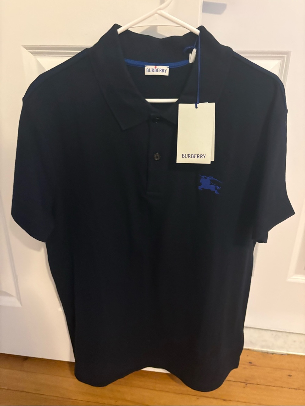 Burberry Dark Navy Polo with Blue EKD Embroidery logo - Picture 2 of 2